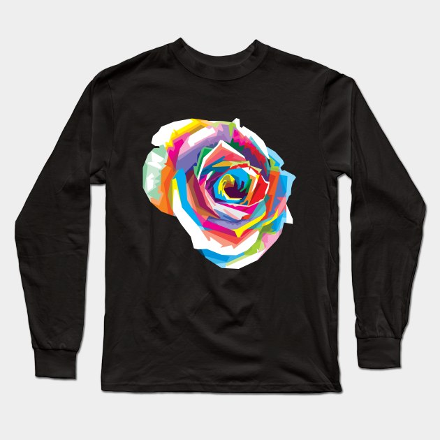 Colorful flower pop art Long Sleeve T-Shirt by Madiaz
